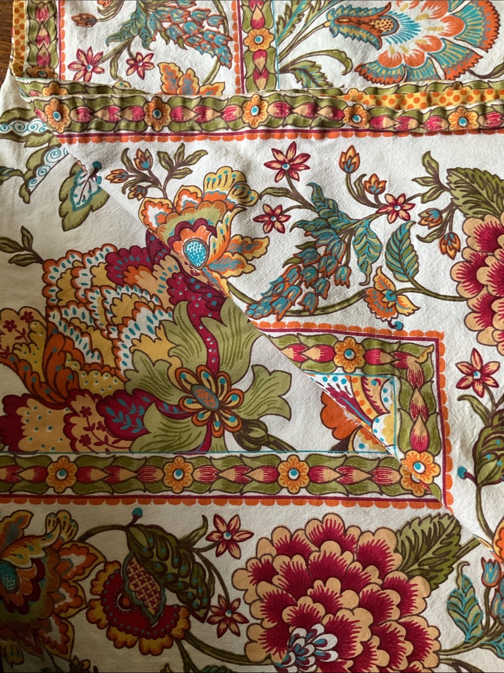 World Market cotton tablecloth